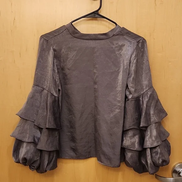 Ruffle sleeve party top - Picture 1 of 6